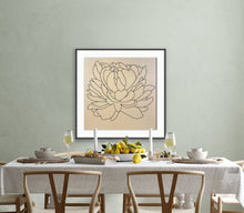 Load image into Gallery viewer, Black Lines Peony - 24" x 24" print