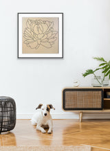 Load image into Gallery viewer, Black Lines Peony - 24" x 24" print