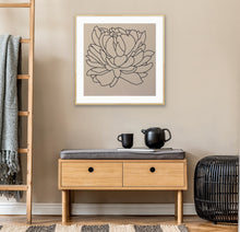 Load image into Gallery viewer, Black Lines Peony - 24" x 24" print