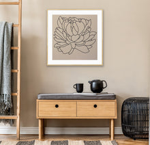 Load image into Gallery viewer, Black Lines Peony - 24&quot; x 24&quot; print
