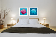 Load image into Gallery viewer, Pink and Blue Peony Pair Prints - 24&quot; x 24&quot; each
